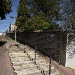 Escalier construit avec des éléments de tétraèdres en béton, Ste Adresse.